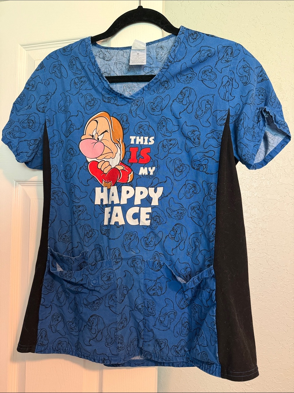 This Is My Happy Face scrub top
